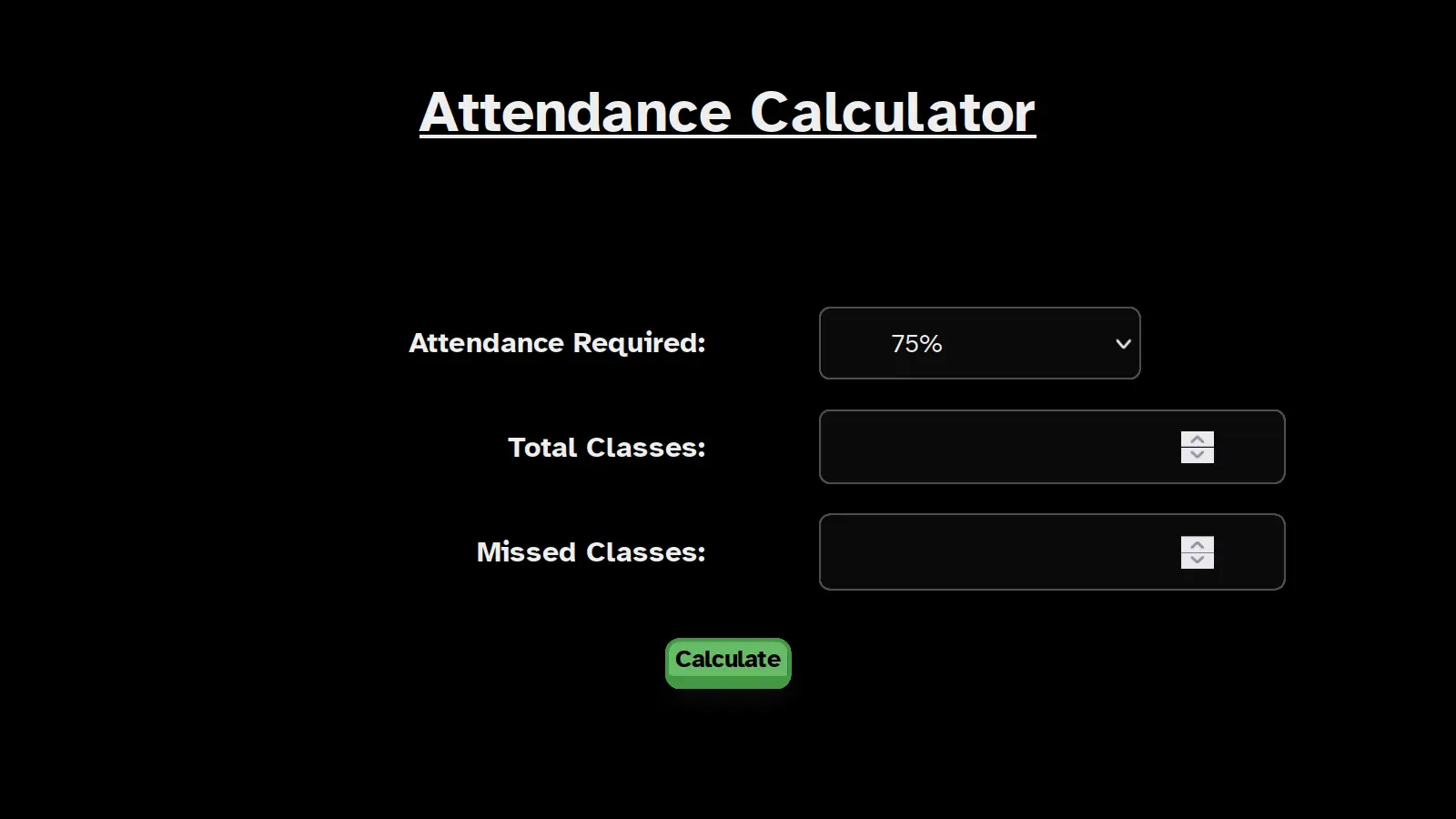 Attendance Calculator